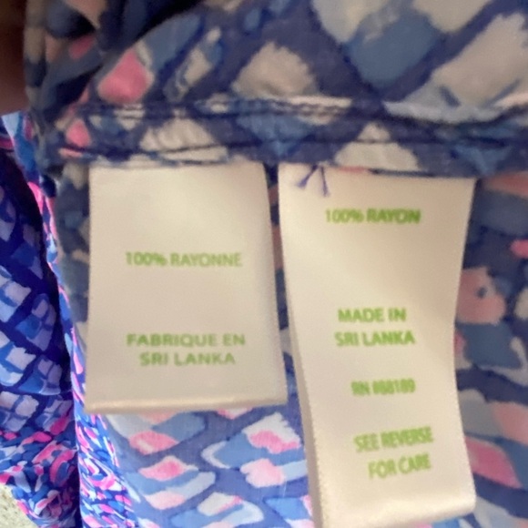 Lilly Pulitzer Lilith Collar Shirt Dress Medium Blue Pink Pineapple Prin… - Picture 3 of 7